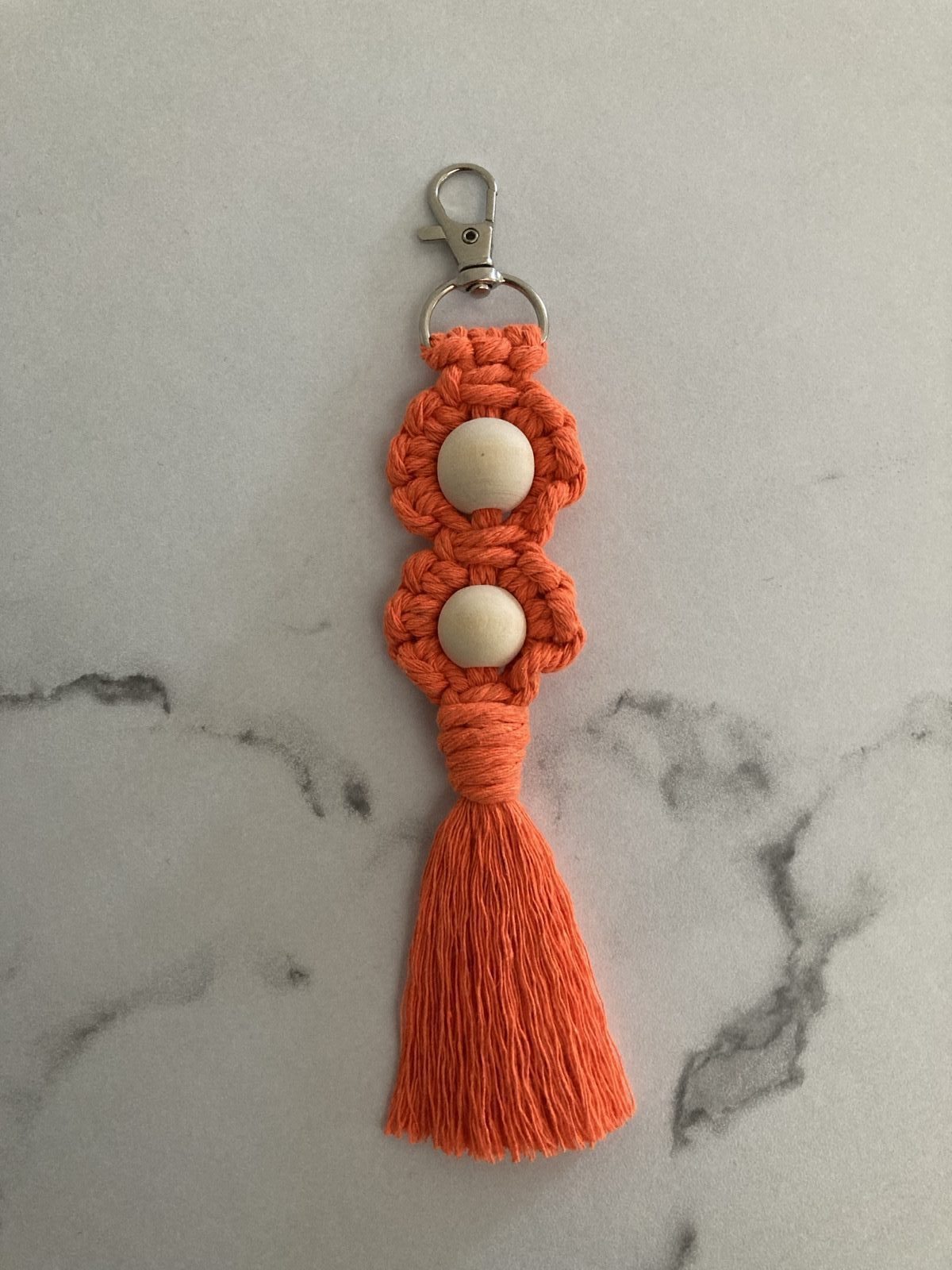 Macrame 2-Flower Key Chain, photo 3