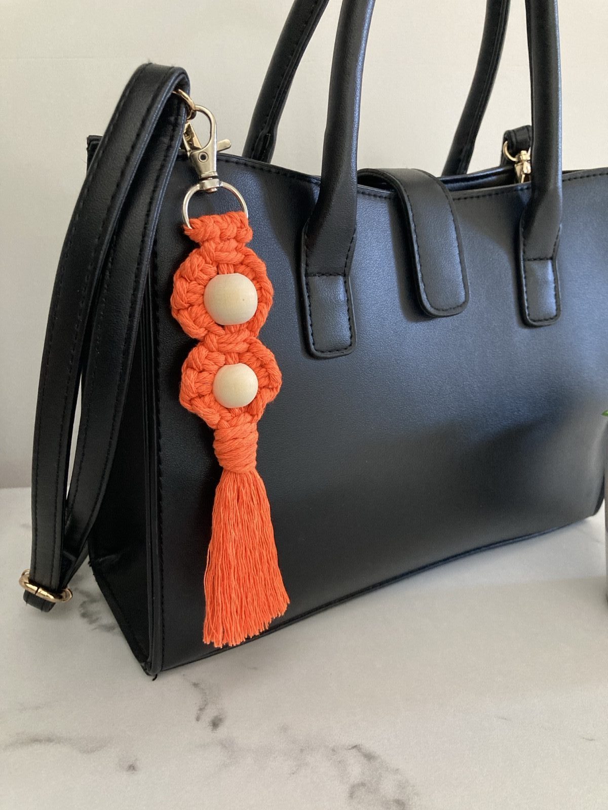 Macrame 2-Flower Key Chain